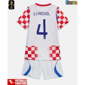 Kroatien Josko Gvardiol #4 Hemmatröja Barn VM 2026 Kortärmad (+ Korta byxor)