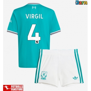 Liverpool Virgil van Dijk #4 Tredje Tröja Barn 2025-26 Kortärmad (+ Korta byxor)