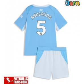 Manchester City Elliot Anderson #5 Hemmatröja Barn 2026-27 Kortärmad (+ Korta byxor)