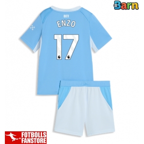 Manchester City Enzo Fernandez #17 Hemmatröja Barn 2026-27 Kortärmad (+ Korta byxor)