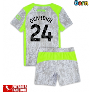 Manchester City Josko Gvardiol #24 Tredje Tröja Barn 2025-26 Kortärmad (+ Korta byxor)