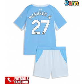 Manchester City Matheus Nunes #27 Hemmatröja Barn 2026-27 Kortärmad (+ Korta byxor)