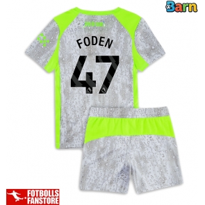 Manchester City Phil Foden #47 Tredje Tröja Barn 2025-26 Kortärmad (+ Korta byxor)