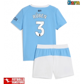 Manchester City Ruben Dias #3 Hemmatröja Barn 2025-26 Kortärmad (+ Korta byxor)