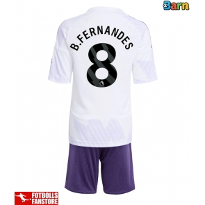 Manchester United Bruno Fernandes #8 Bortatröja Barn 2025-26 Kortärmad (+ Korta byxor)