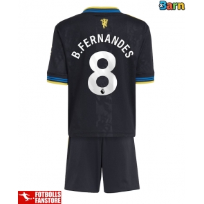 Manchester United Bruno Fernandes #8 Tredje Tröja Barn 2025-26 Kortärmad (+ Korta byxor)