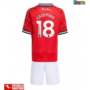 Manchester United Casemiro #18 Hemmatröja Barn 2025-26 Kortärmad (+ Korta byxor)