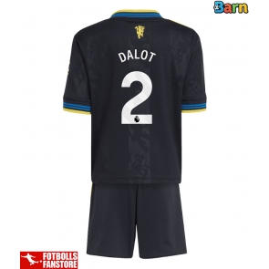 Manchester United Diogo Dalot #2 Tredje Tröja Barn 2025-26 Kortärmad (+ Korta byxor)