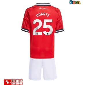 Manchester United Manuel Ugarte #25 Hemmatröja Barn 2025-26 Kortärmad (+ Korta byxor)