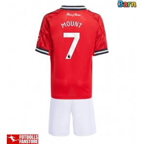Manchester United Mason Mount #7 Hemmatröja Barn 2025-26 Kortärmad (+ Korta byxor)