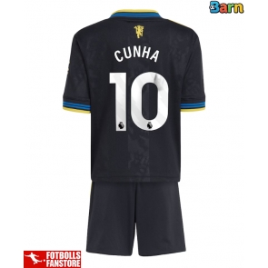 Manchester United Matheus Cunha #10 Tredje Tröja Barn 2025-26 Kortärmad (+ Korta byxor)