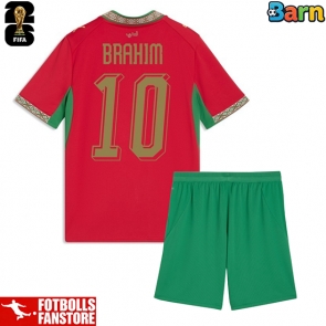Marocko Brahim Diaz #10 Hemmatröja Barn VM 2026 Kortärmad (+ Korta byxor)