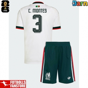 Mexiko Cesar Montes #3 Bortatröja Barn VM 2026 Kortärmad (+ Korta byxor)