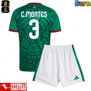 Mexiko Cesar Montes #3 Hemmatröja Barn VM 2026 Kortärmad (+ Korta byxor)