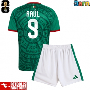 Mexiko Raul Jimenez #9 Hemmatröja Barn VM 2026 Kortärmad (+ Korta byxor)