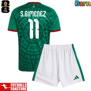 Mexiko Santiago Gimenez #11 Hemmatröja Barn VM 2026 Kortärmad (+ Korta byxor)