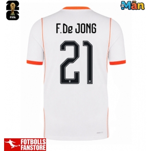 Nederländerna Frenkie de Jong #21 Bortatröja VM 2026 Kortärmad