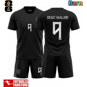 Norge Erling Haaland #9 Bortatröja Barn VM 2026 Kortärmad (+ Korta byxor)