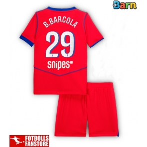 Paris Saint-Germain Bradley Barcola #29 Tredje Tröja Barn 2025-26 Kortärmad (+ Korta byxor)