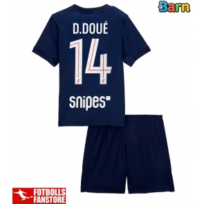 Paris Saint-Germain Desire Doue #14 Hemmatröja Barn 2025-26 Kortärmad (+ Korta byxor)