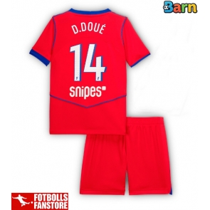 Paris Saint-Germain Desire Doue #14 Tredje Tröja Barn 2025-26 Kortärmad (+ Korta byxor)