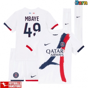 Paris Saint-Germain Ibrahim Mbaye #49 Bortatröja Barn 2025-26 Kortärmad (+ Korta byxor)
