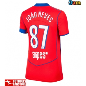 Paris Saint-Germain Joao Neves #87 Tredje Tröja Dam 2025-26 Kortärmad