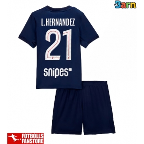Paris Saint-Germain Lucas Hernandez #21 Hemmatröja Barn 2025-26 Kortärmad (+ Korta byxor)