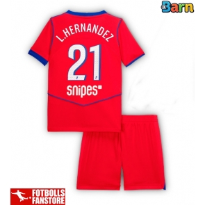 Paris Saint-Germain Lucas Hernandez #21 Tredje Tröja Barn 2025-26 Kortärmad (+ Korta byxor)