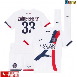 Paris Saint-Germain Warren Zaire-Emery #33 Bortatröja Barn 2025-26 Kortärmad (+ Korta byxor)