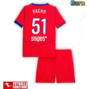 Paris Saint-Germain Willian Pacho #51 Tredje Tröja Barn 2025-26 Kortärmad (+ Korta byxor)