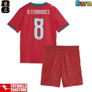 Portugal Bruno Fernandes #8 Hemmatröja Barn VM 2026 Kortärmad (+ Korta byxor)