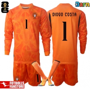 Portugal Diogo Costa #1 Målvakt Bortatröja Barn VM 2026 Långärmad (+ Korta byxor)