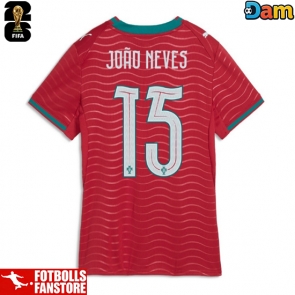 Portugal Joao Neves #15 Hemmatröja Dam VM 2026 Kortärmad