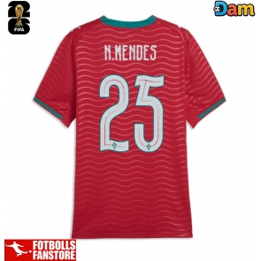 Portugal Nuno Mendes #25 Hemmatröja Dam VM 2026 Kortärmad