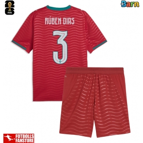 Portugal Ruben Dias #3 Hemmatröja Barn VM 2026 Kortärmad (+ Korta byxor)