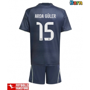 Real Madrid Arda Guler #15 Bortatröja Barn 2025-26 Kortärmad (+ Korta byxor)