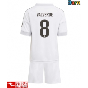 Real Madrid Federico Valverde #8 Hemmatröja Barn 2025-26 Kortärmad (+ Korta byxor)