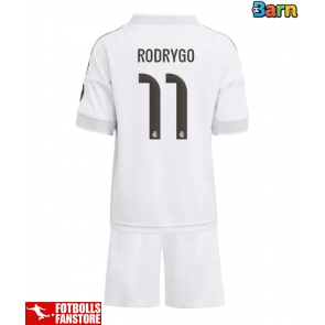 Real Madrid Rodrygo Goes #11 Hemmatröja Barn 2025-26 Kortärmad (+ Korta byxor)