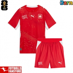 Schweiz Hemmatröja Barn VM 2026 Kortärmad (+ Korta byxor)