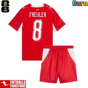 Schweiz Remo Freuler #8 Hemmatröja Barn VM 2026 Kortärmad (+ Korta byxor)