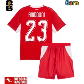 Schweiz Zeki Amdouni #23 Hemmatröja Barn VM 2026 Kortärmad (+ Korta byxor)