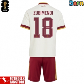 Spanien Martin Zubimendi #18 Bortatröja Barn VM 2026 Kortärmad (+ Korta byxor)