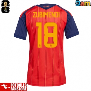 Spanien Martin Zubimendi #18 Hemmatröja Dam VM 2026 Kortärmad
