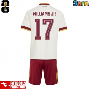 Spanien Nico Williams #17 Bortatröja Barn VM 2026 Kortärmad (+ Korta byxor)