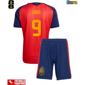 Spanien Paez Gavi #9 Hemmatröja Barn VM 2026 Kortärmad (+ Korta byxor)