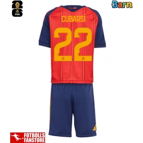 Spanien Pau Cubarsi #22 Hemmatröja Barn VM 2026 Kortärmad (+ Korta byxor)