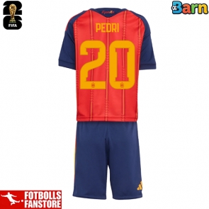 Spanien Pedri Gonzalez #20 Hemmatröja Barn VM 2026 Kortärmad (+ Korta byxor)