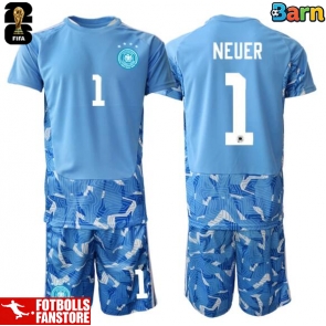Tyskland Manuel Neuer #1 Målvakt Bortatröja Barn VM 2026 Kortärmad (+ Korta byxor)