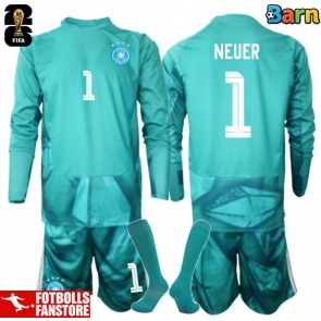 Tyskland Manuel Neuer #1 Målvakt Hemmatröja Barn VM 2026 Långärmad (+ Korta byxor)